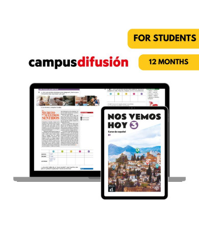 Nos vemos hoy 3 : Livre et cahier numériques Campus Difusión (12 mois) – Élève