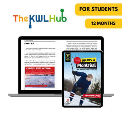 24 heures à Montréal: Livre numérique The KWL Hub (12 mois) – Élève