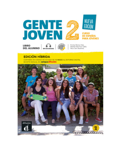 Gente joven 2 Nueva edición: Édition hybride – Campus Difusión – Livre de l’élève (12 mois)