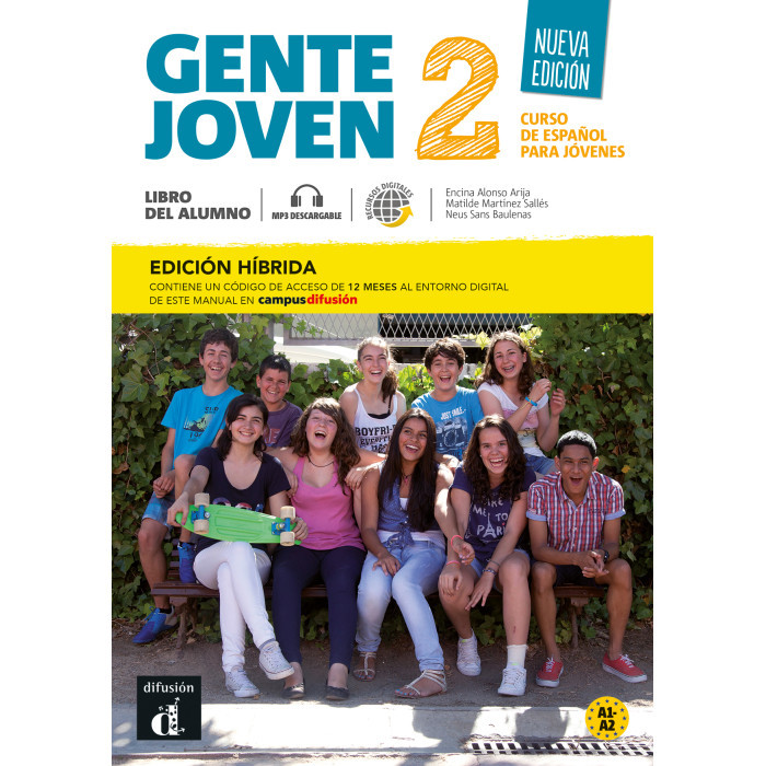 Gente joven 2 Nueva edición: Édition hybride – Campus Difusión – Livre de l’élève (12 mois)