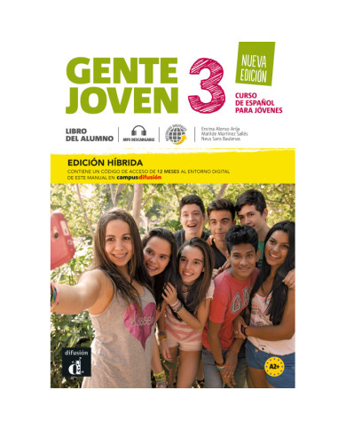 Gente joven 3 Nueva edición: Édition hybride – Campus Difusión – Livre de l’élève (12 mois)