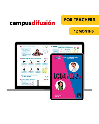 Lola y Leo 3: Livre numérique Campus Difusión (12 mois) – Professeur