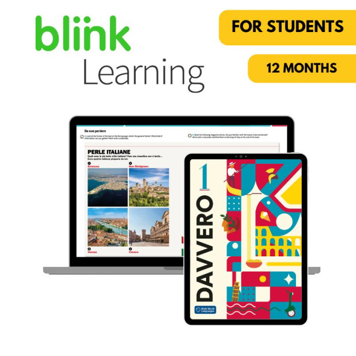 Davvero 1: 12-Month BlinkLearning for Students Davvero 1: 12-Month BlinkLearning for Students