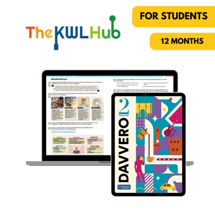 Davvero 2: 12-Month My Italian Hub for Students (The KWL Hub)