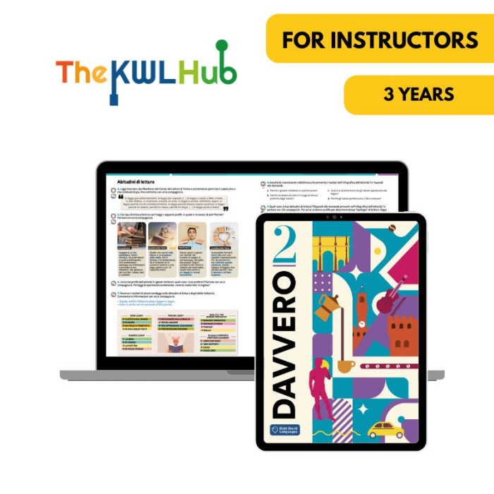 Davvero 2: Livre numérique The KWL Hub (3 ans) – Professeur