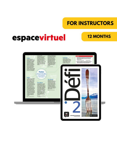 Défi 2: Livre et cahier numériques Espace Virtuel (12 mois) – Professeur Défi 2: Livre et cahier numériques Espace Virtuel (12 mois) – Professeur