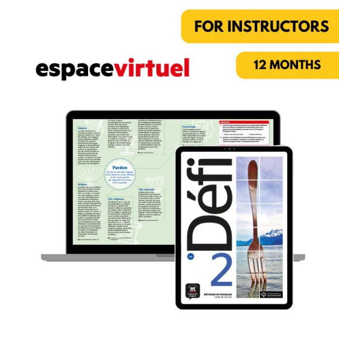 Défi 2: Livre et cahier numériques Espace Virtuel (12 mois) – Professeur Défi 2: Livre et cahier numériques Espace Virtuel (12 mois) – Professeur