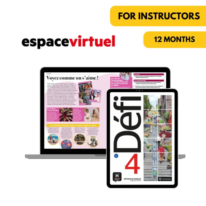 Défi 4: Livre et cahier numériques Espace Virtuel (12 mois) – Professeur Défi 4: Livre et cahier numériques Espace Virtuel (12 mois) – Professeur