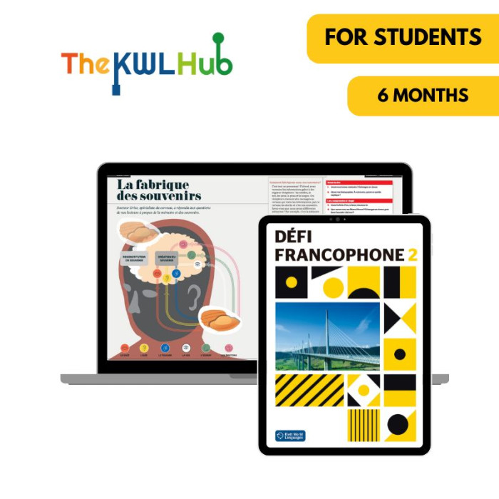 Défi francophone 2: Livre numérique The KWL Hub (6 mois) – Élève