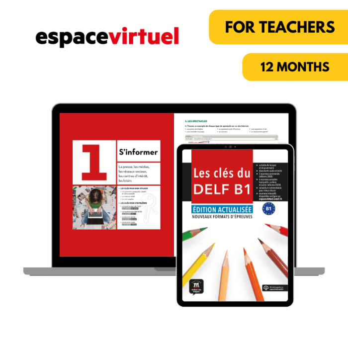 Les clés du DELF B1 (Updated Edition): 12-Month Espace Virtuel for Teachers