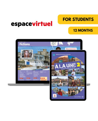 À la Une 2: Livre et cahier numériques Espace Virtuel (12 mois) – Élève