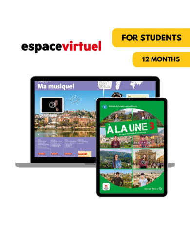 À la Une 3: Livre et cahier numériques Espace Virtuel (12 mois) – Élève