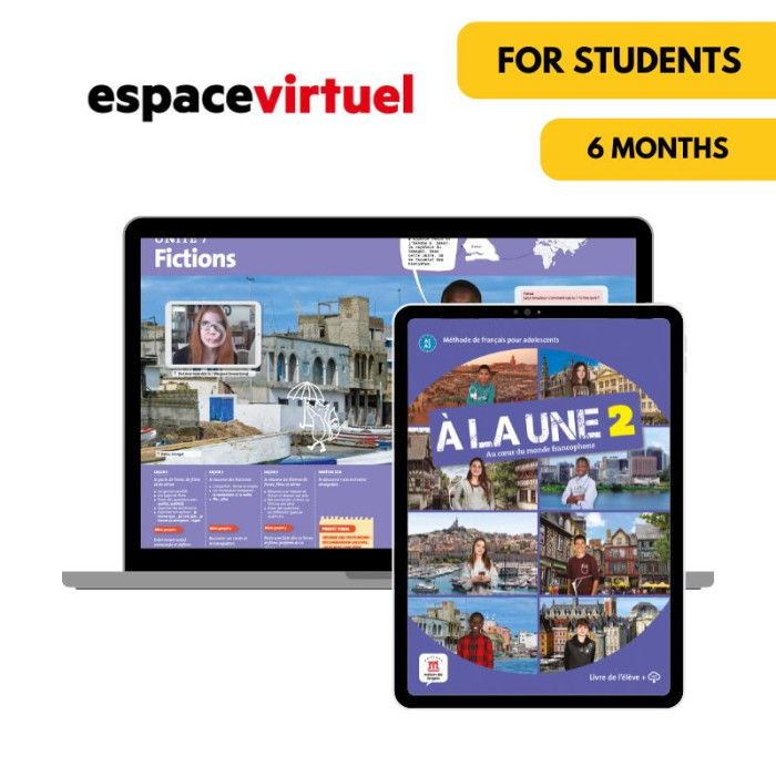 À la une 2: Livre numérique Espace Virtuel (6 mois) – Élève