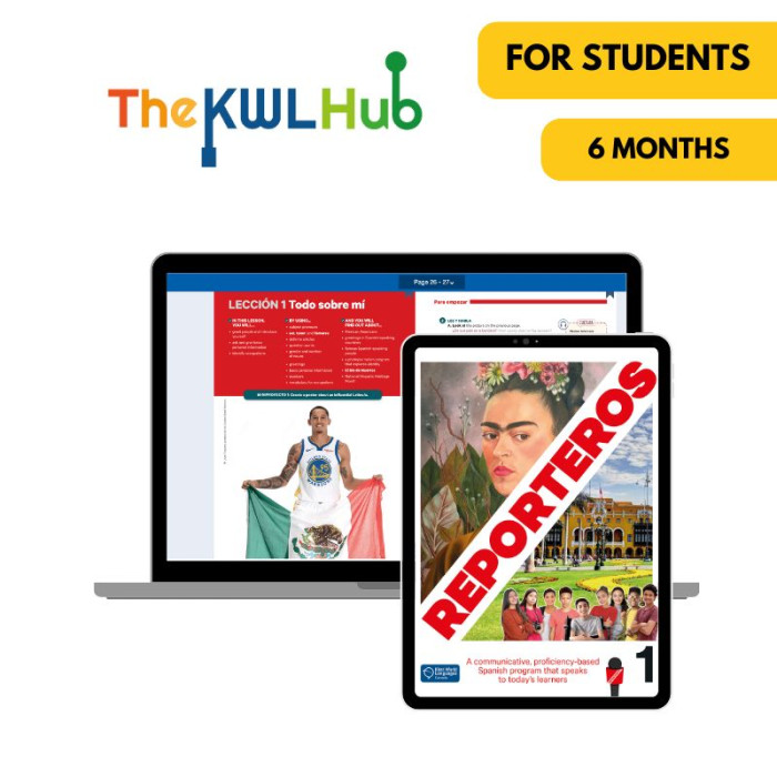 Reporteros 1: Livre numérique The KWL Hub (6 mois) – Élève