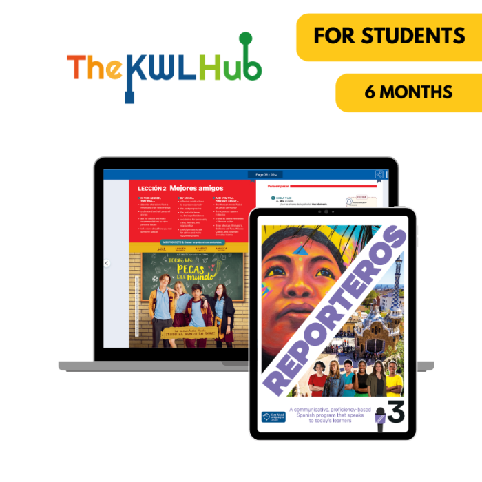 Reporteros 3: Livre numérique The KWL Hub (6 mois) – Élève