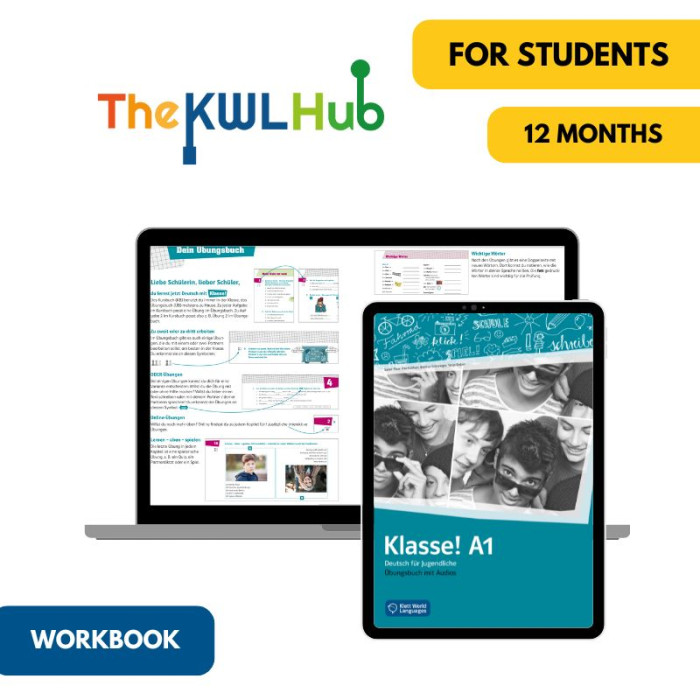 Klasse! A1: Cahier d’exercices numérique The KWL Hub (12 mois) – Élève