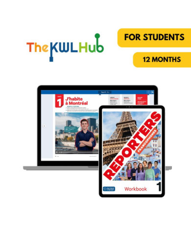 Reporters francophones 1: Livre numérique The KWL Hub (12 mois) – Élève (éd. canadienne)