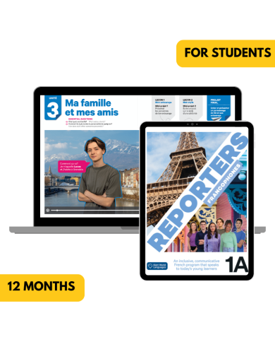 Reporters francophones 1A: 12-Month The KWL Hub for Students (Canadian Ed.)