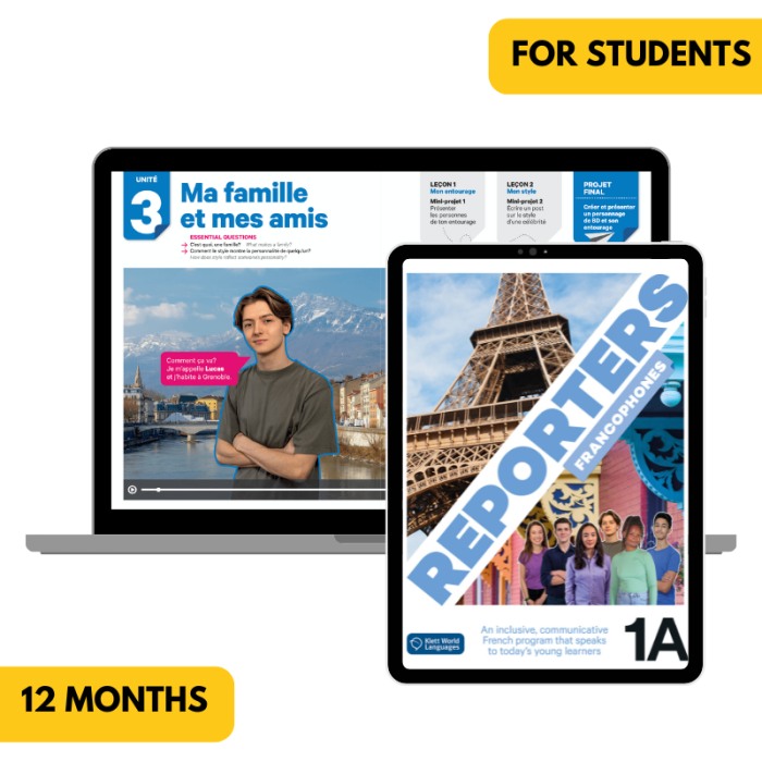 Reporters francophones 1A: 12-Month The KWL Hub for Students (Canadian Ed.) Reporters francophones 1A: 12-Month The KWL Hub for Students (Canadian Ed.)
