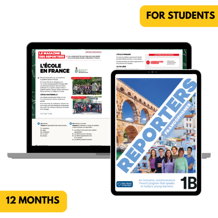 Reporters francophones 1B: 12-Month The KWL Hub for Students (Canadian Ed.)