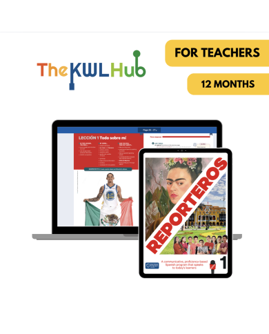 Reporteros 1: Livre numérique The KWL Hub (12 mois) – Professeur (éd. canadienne)