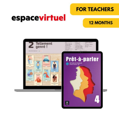 Prêt-à-parler 4: Livre numérique Espace Virtuel (12 mois) – Professeur