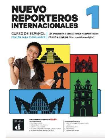 Nuevo Reporteros internacionales 1: Édition hybride – Campus Difusión – Livre de l’élève (12 mois)