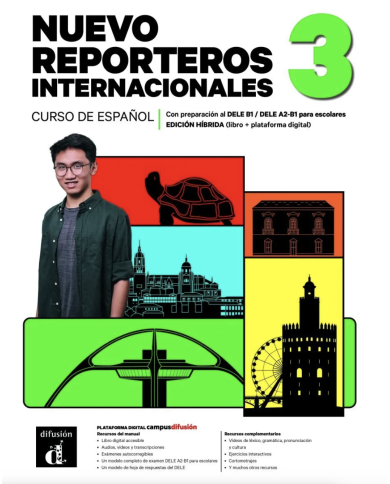 Nuevo Reporteros internacionales 3: Édition hybride – Campus Difusión – Livre de l’élève (12 mois)