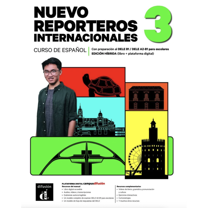 Nuevo Reporteros internacionales 3: Édition hybride – Campus Difusión – Livre de l’élève (12 mois)