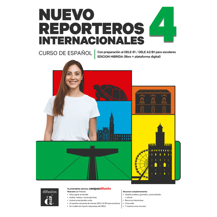 Nuevo Reporteros internacionales 4: Édition hybride – Campus Difusión – Livre de l’élève (12 mois)