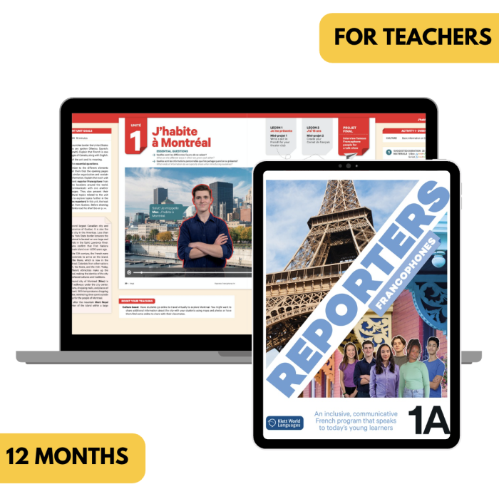 Reporters francophones 1A: 12-Month The KWL Hub for Teachers (Canadian Ed.) Reporters francophones 1A: 12-Month The KWL Hub for Teachers (Canadian Ed.)