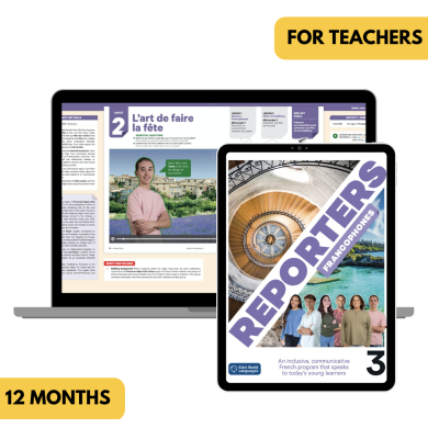 Reporters francophones 3: 12-Month The KWL Hub for Teachers (Canadian Ed.)