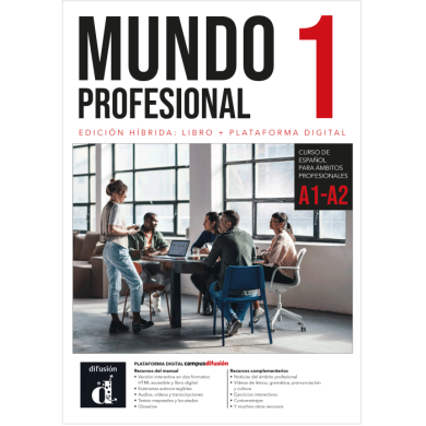Mundo profesional 1 (A1-A2): Édition hybride – Campus Difusión – Livre de l’élève (12 mois)