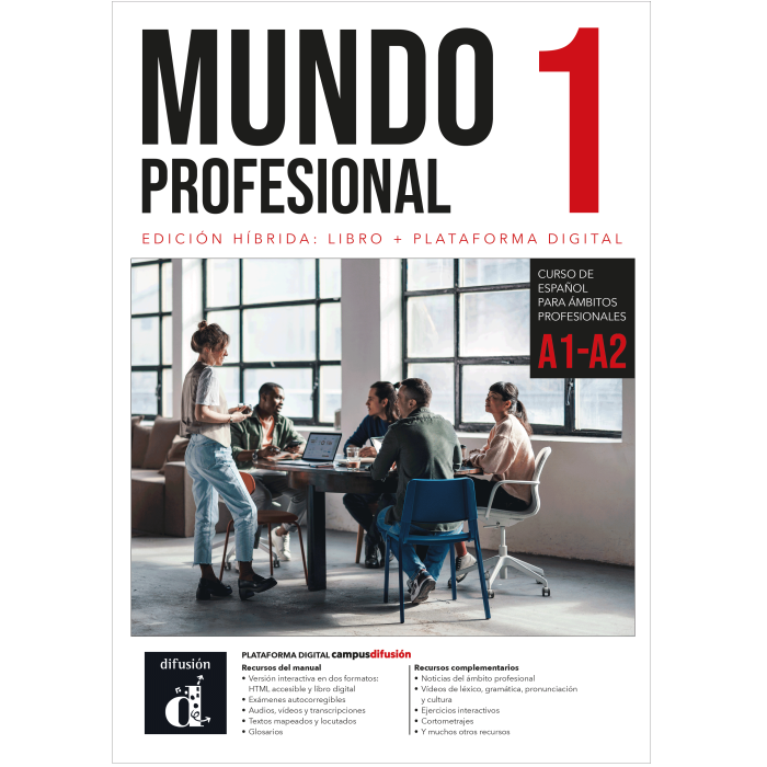 Mundo profesional 1 (A1-A2): Édition hybride – Campus Difusión – Livre de l’élève (12 mois)