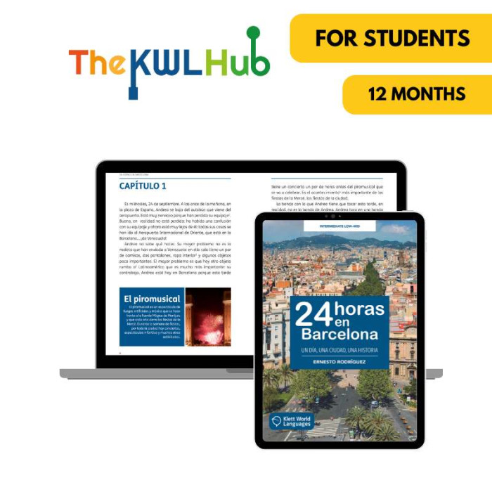 24 horas en Barcelona: Livre numérique The KWL Hub (12 mois) – Élève