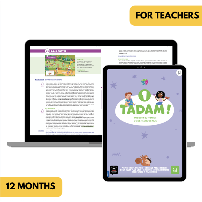 Tadam! 1: 12-Month The KWL Hub for Teachers