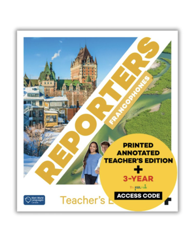 Reporters francophones 1: Guide pédagogique – Edition annotée + Livre et cahier numériques My French Hub (3 ans) – Professeur