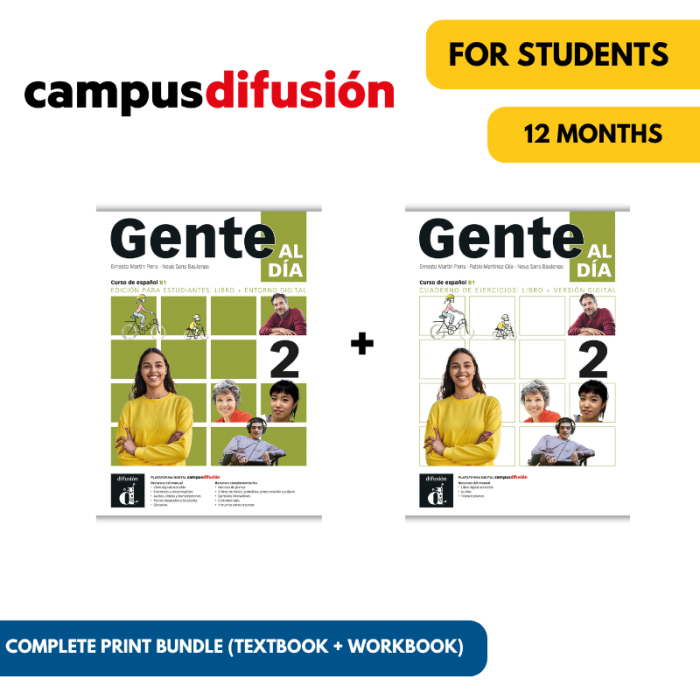 Gente al día 2: Pack complet imprimé – Campus Difusión (12 mois)