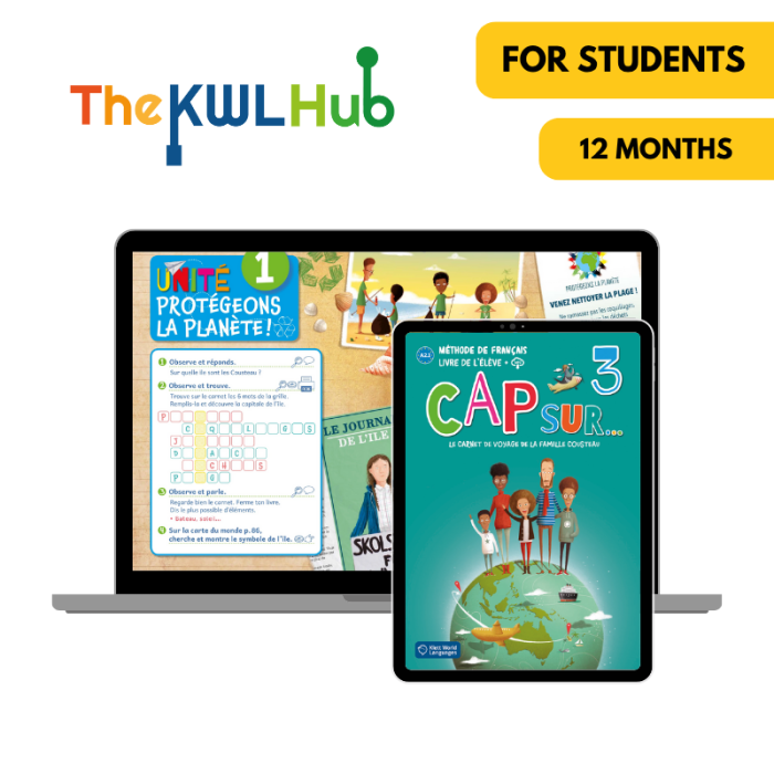 Cap sur... 3: Livre numérique The KWL Hub (12 mois) – Élève