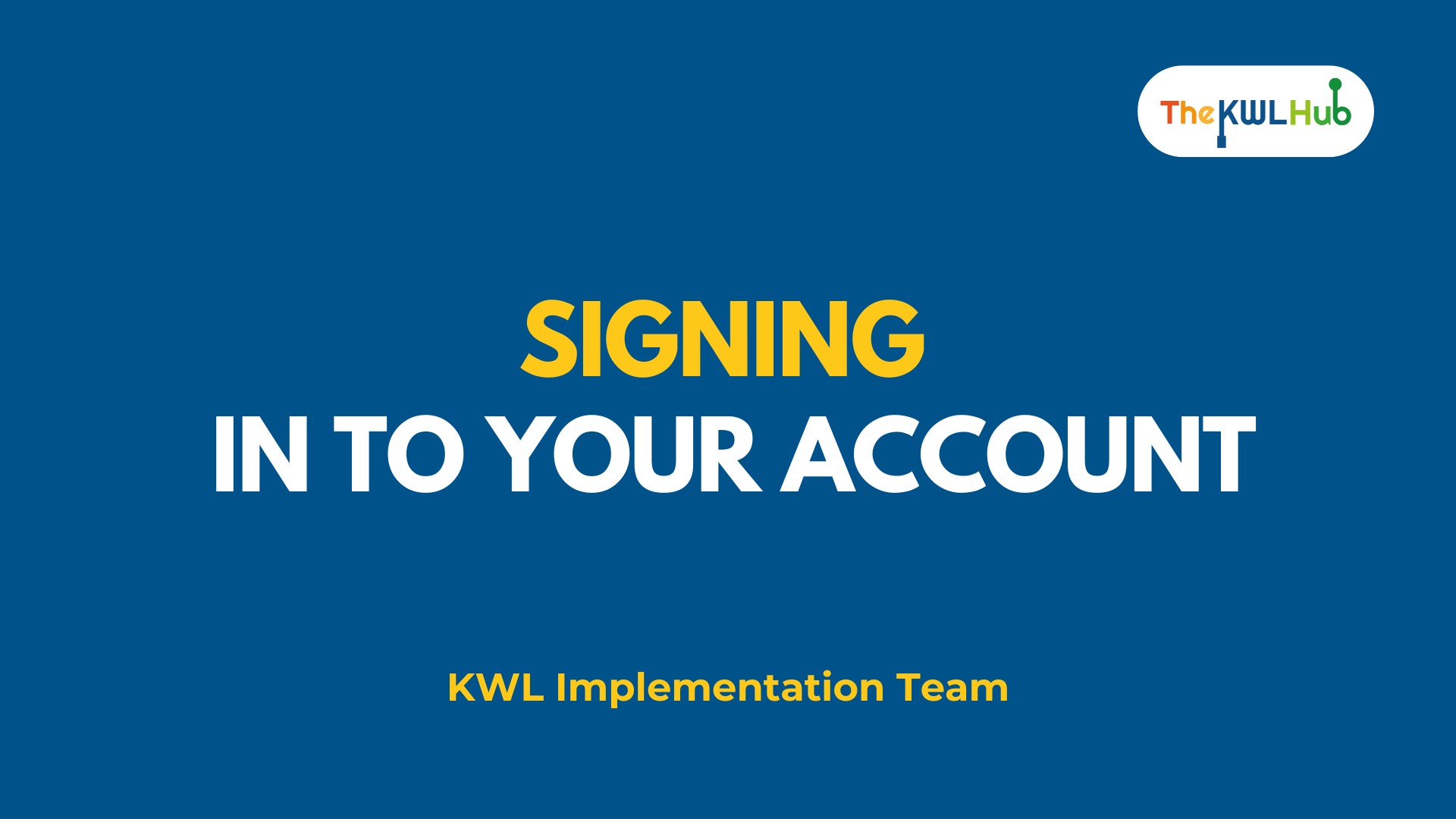 Signing in to Your Account