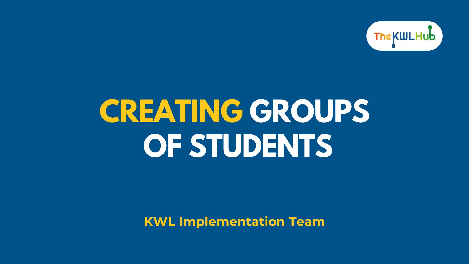 Creating Groups of Students