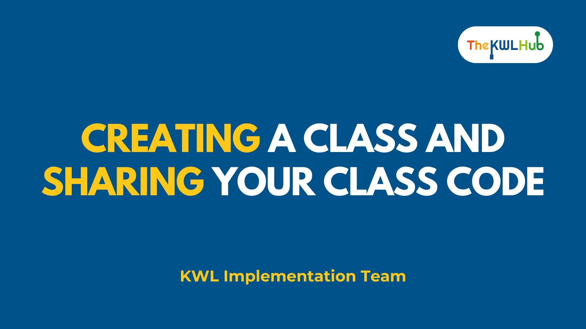 Creating a Class and Sharing a Class Code