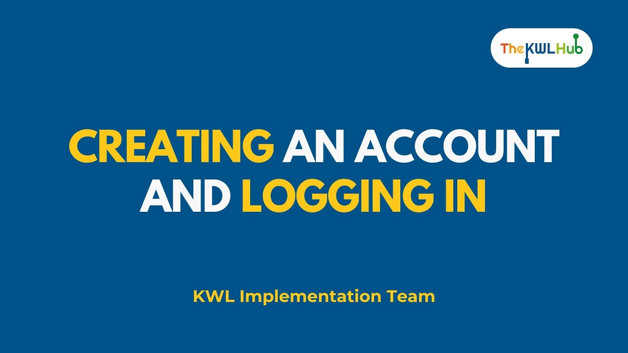 Creating an Account and Logging In